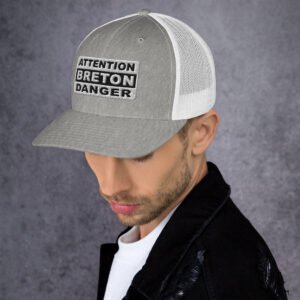 Casquette Trucker ATTENTION BRETON DANGER Noir & Blanc