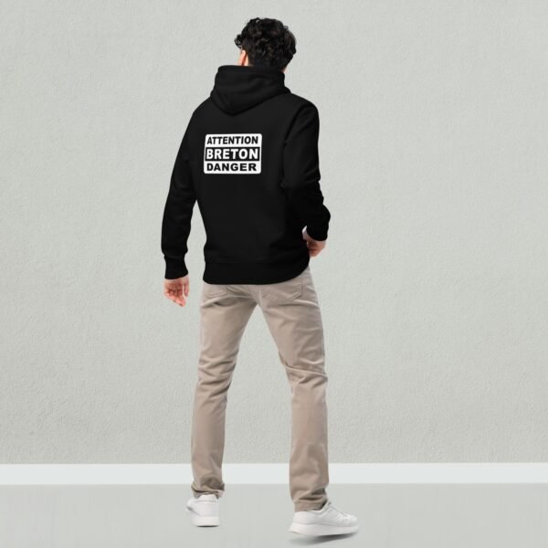 Sweat à Capuche en Coton Bio ATTENTION BRETON DANGER Blanc