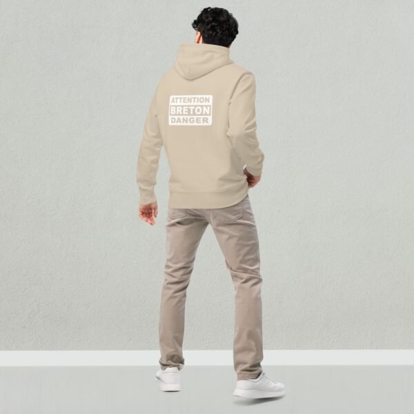 Sweat à Capuche en Coton Bio ATTENTION BRETON DANGER Blanc