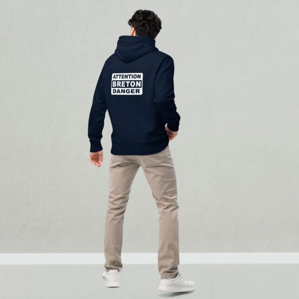 Sweat à Capuche en Coton Bio ATTENTION BRETON DANGER Blanc