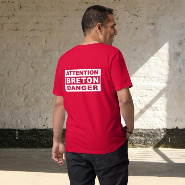 unisex-organic-cotton-t-shirt-red-back-698891a4d249c.jpg T-shirt Homme en Coton Bio ATTENTION BRETON DANGER