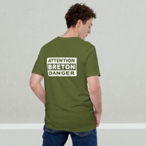 unisex-staple-t-shirt-olive-back-698218c48af23.jpg T-shirt basic ATTENTION BRETON DANGER