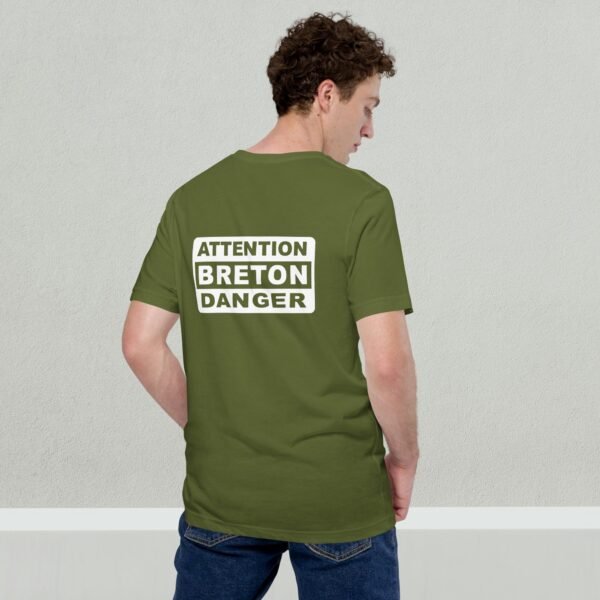unisex-staple-t-shirt-olive-back-698218c48af23.jpg T-shirt basic ATTENTION BRETON DANGER